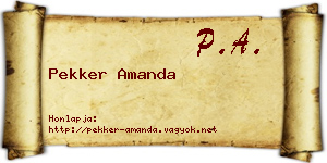 Pekker Amanda névjegykártya